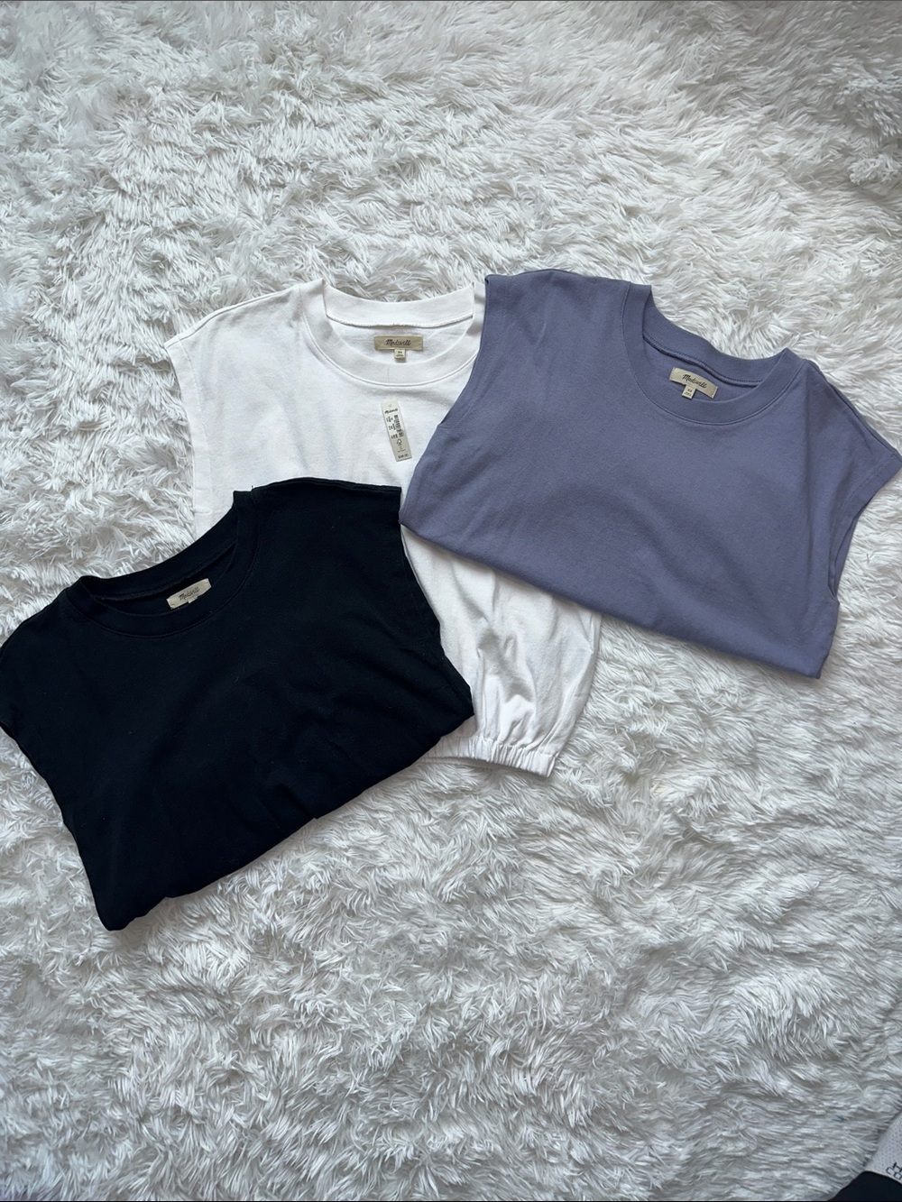 Bundle Madewell Muscle Tee Trio - Black, White & Lavender